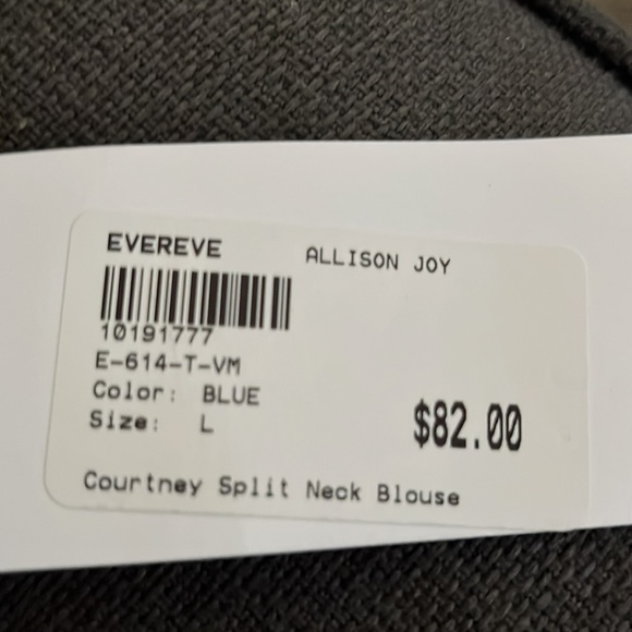 Courtney Split Neck Navy, Blue & White semi-sheer Blouse with camisole - Picture 4 of 4